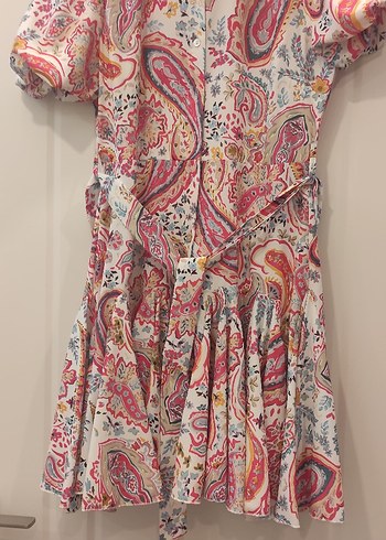 38 Beden Pembe Bohem Mini Elbise