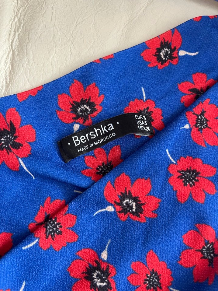 Renkli Desenli Drapeli Mavi Kadın body - Görsel 4