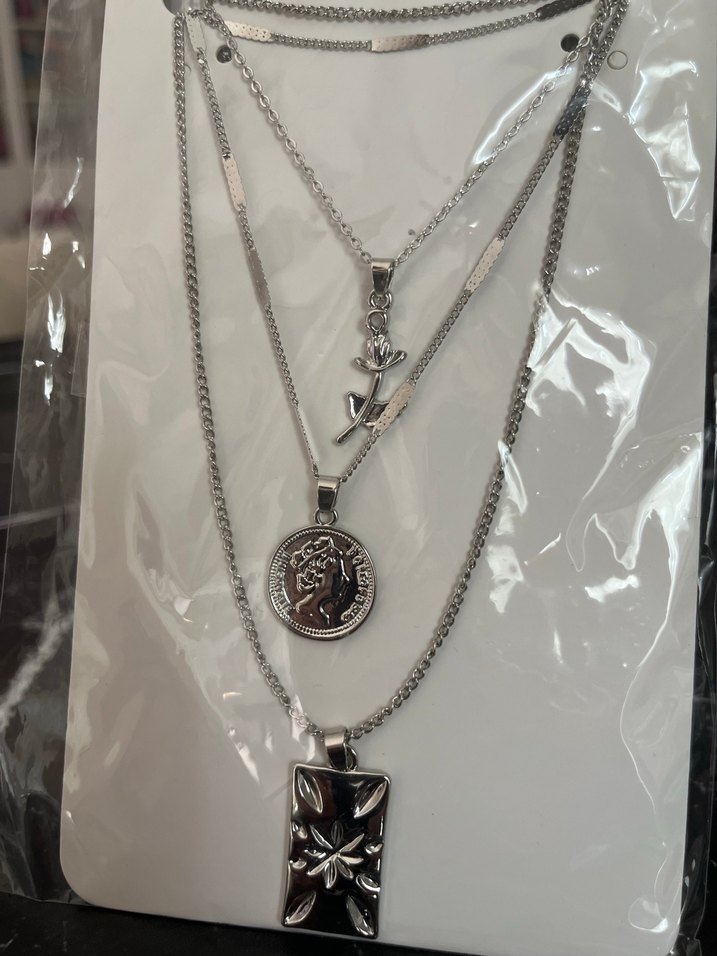 Goth Zincir Detaylı Mini Kolye Seti - Görsel 2