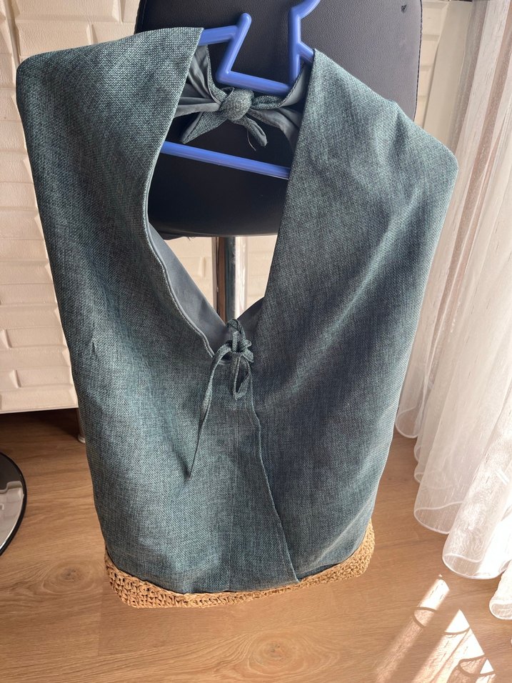 Kumaş Bohem Turkuaz Kadın Çanta - Görsel 4