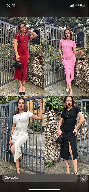 Yırtmaç detaylı unisex elbise