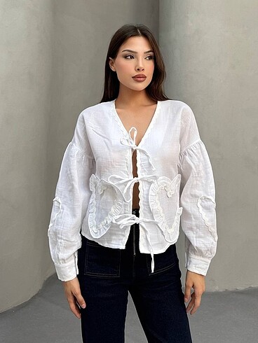 l Beden Yeni sezon KALP detaylı kimono ceket