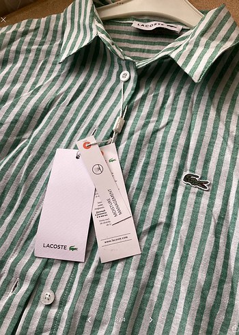 Lacoste Yeşil Çizgili Kadın Gömlek - Görsel 4