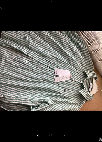 Lacoste Yeşil Çizgili Kadın Gömlek - Görsel 5