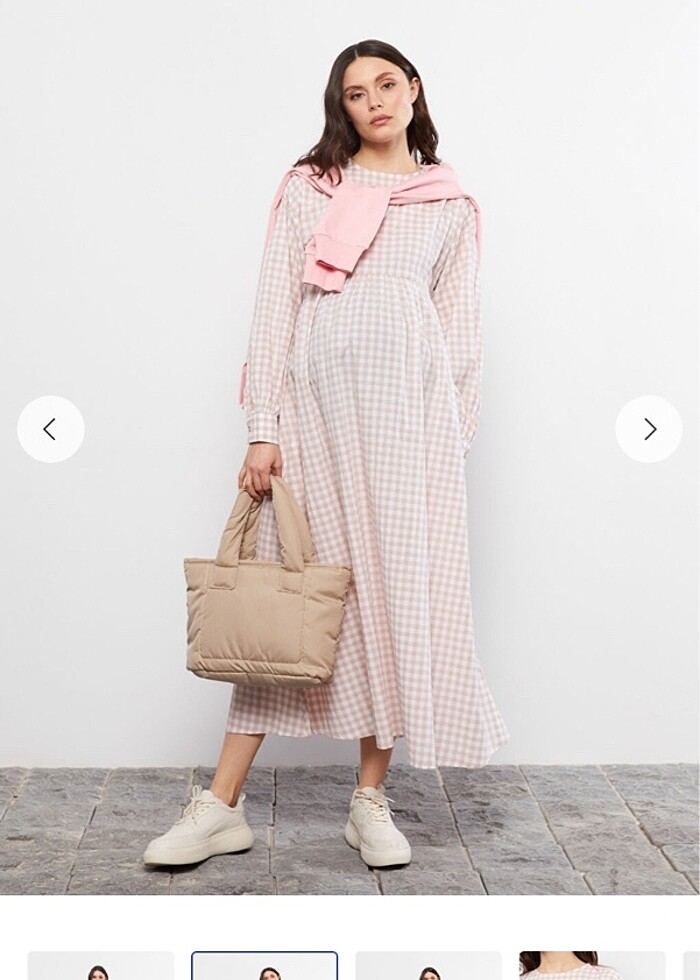 İnce pamuk hamile elbisesi - Görsel 2