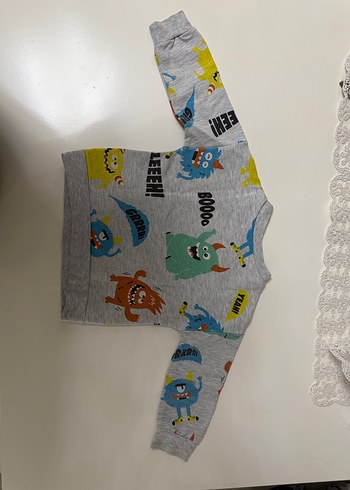 Gri Baskılı Erkek Çocuk Sweatshirt - Görsel 2