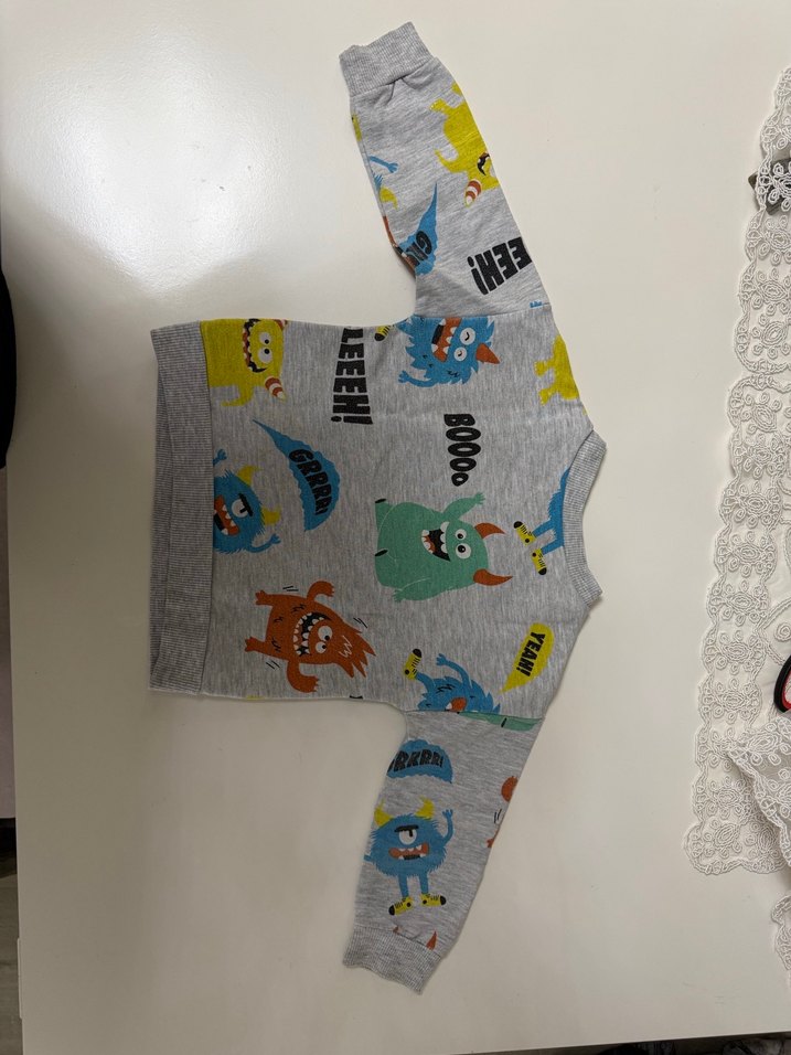 Gri Baskılı Erkek Çocuk Sweatshirt - Görsel 2