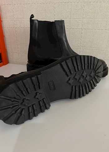 Siyah Deri Platform Topuklu Erkek Bot - Görsel 2