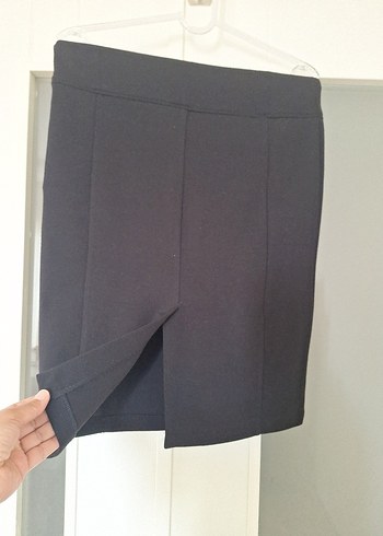 Yessica Siyah Pilili Kadın Ofis Kalem Etek