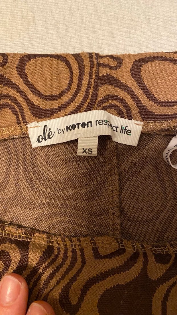 Dantel Detaylı Kahverengi Bohem İspanyol Paça Pantolon - Görsel 2