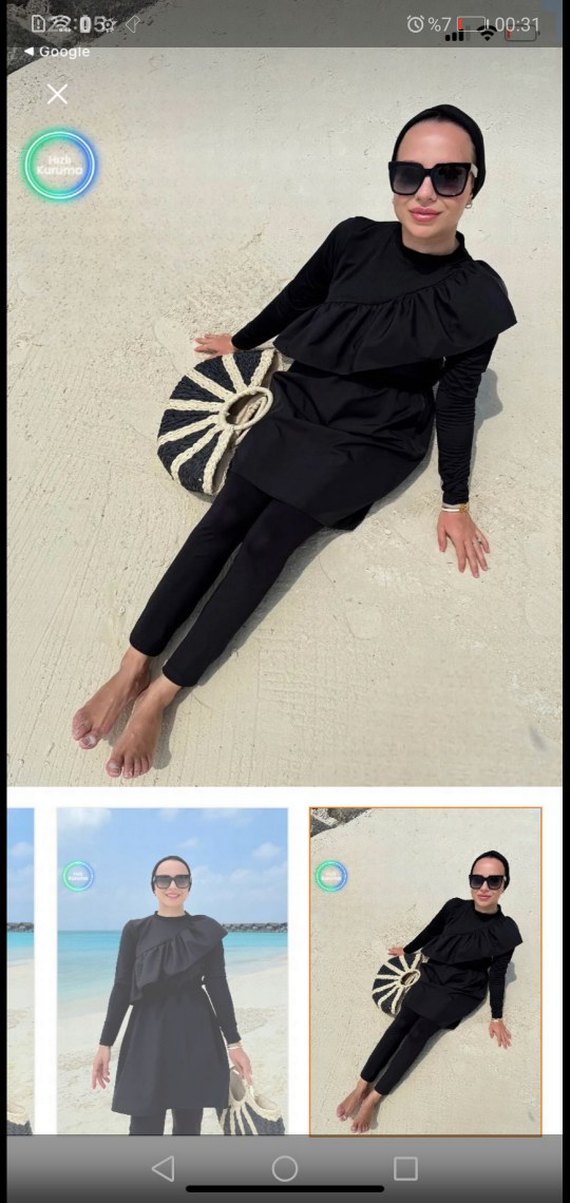 Siyah Uzun Kollu öğnü 
Fırfırlı haşema - Görsel 3