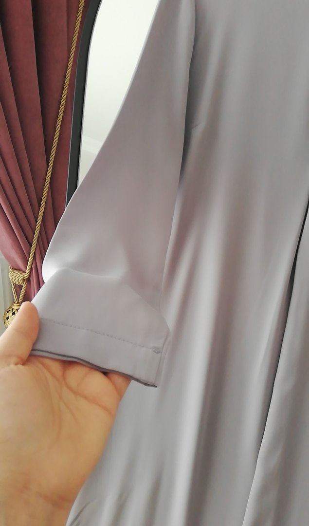 Gri Midi Salaş Saten Tunik - Görsel 3