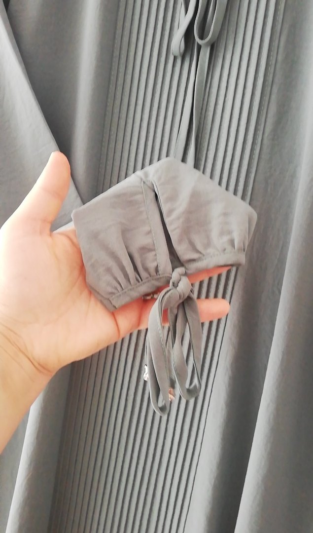 Gri Uzun Piliseli Bohem çağla yeşili Tunik - Görsel 2