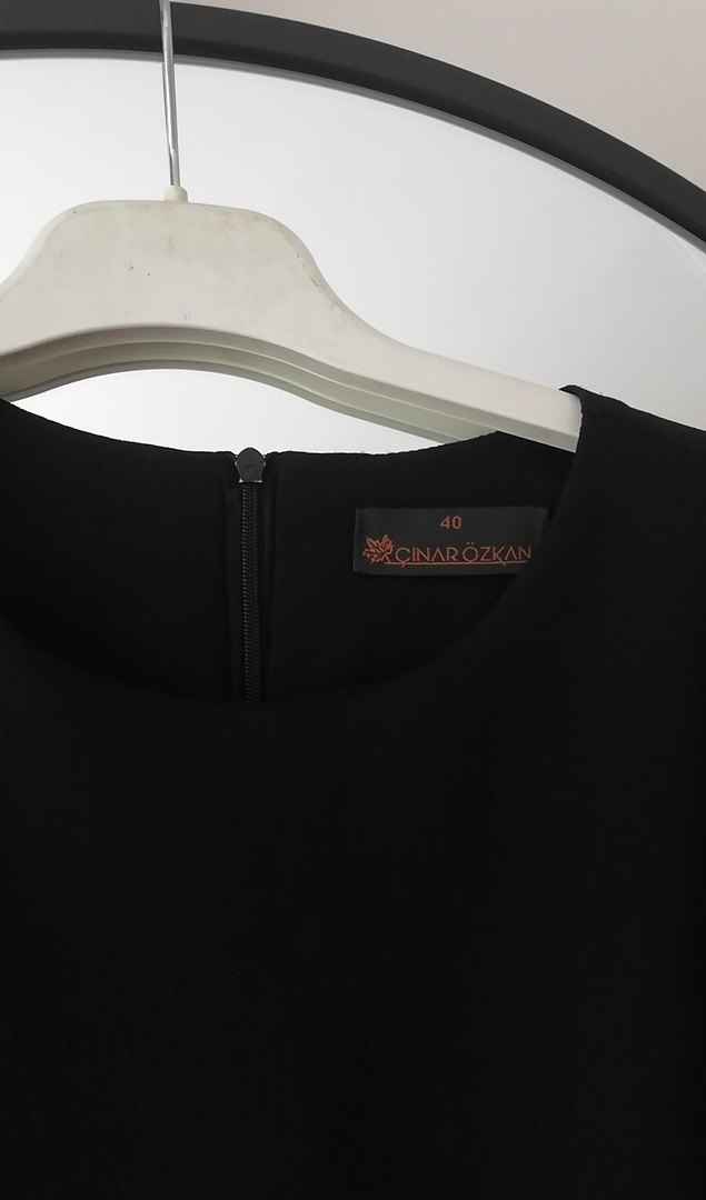 Taş ve tüy Detaylı Siyah Uzun Kollu Tunik - Görsel 5