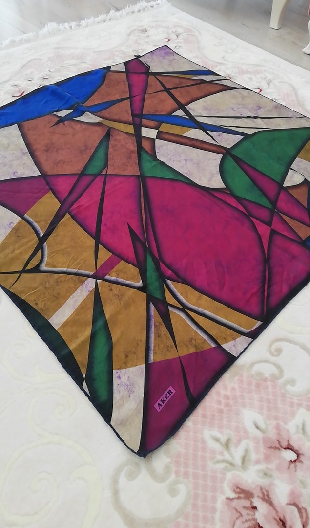 Aker saf İpek eşarp - Görsel 3