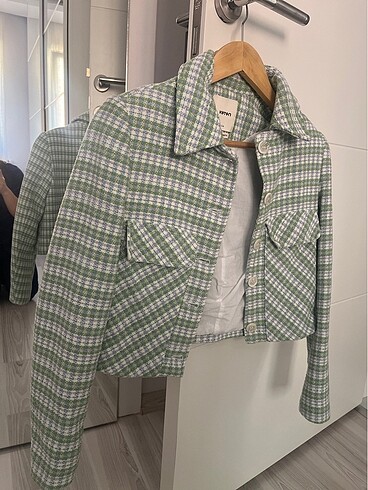 Yeşil kısa Blazer çeket - Görsel 2