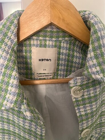 Yeşil kısa Blazer çeket - Görsel 3