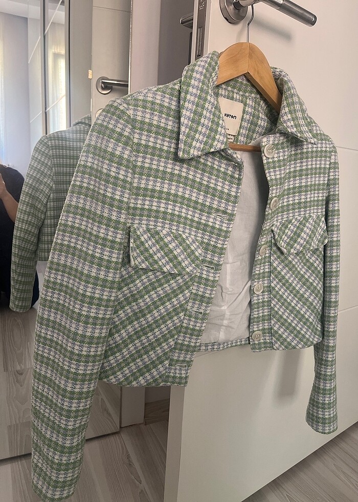 Yeşil kısa Blazer çeket - Görsel 2