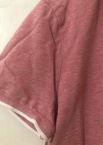 Bordo Düğmeli Erkek Polo Tişört gül kurusu tonunda - Görsel 3