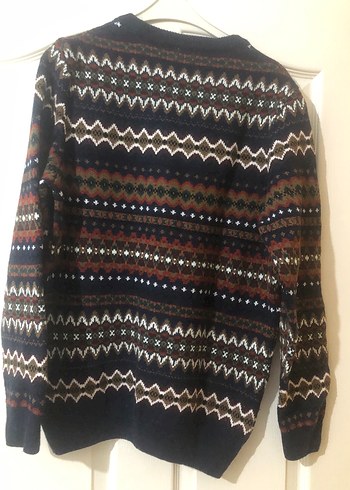 Bohem Çok Renkli Desenli Triko erkek Kazak - Görsel 3