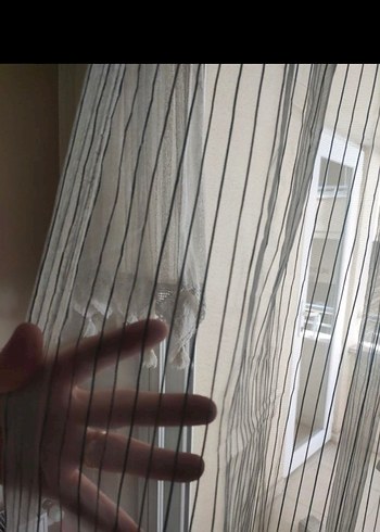 Gri Çizgili Düz uzun perde - Görsel 4