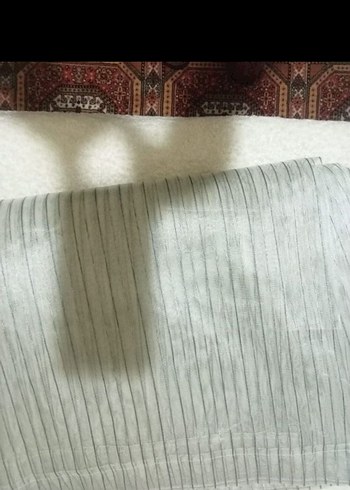 Gri Çizgili Düz uzun perde - Görsel 2