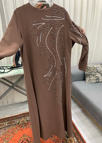 Taş detaylı tesettür abiye - Görsel 3