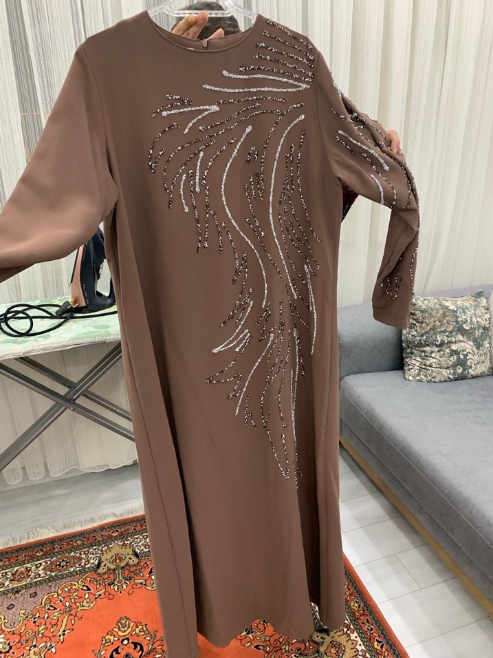 Taş detaylı tesettür abiye - Görsel 3