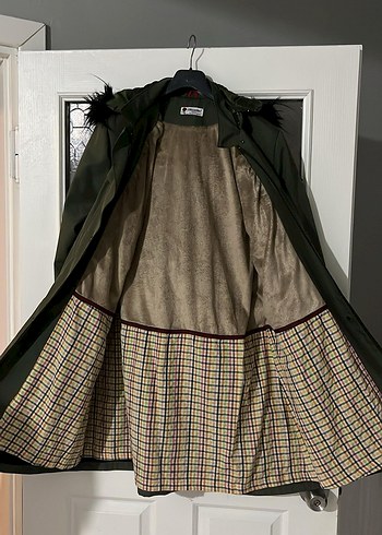 Kapüşonlu Kürklü Uzun Kadın Mont - Görsel 5