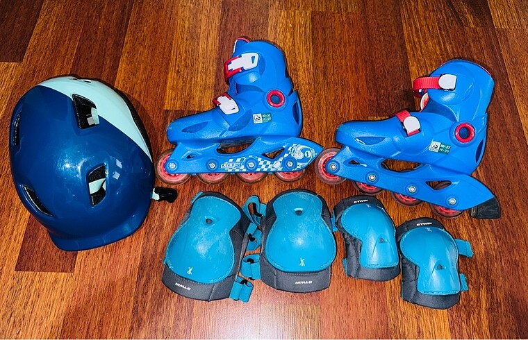 Çocuk paten, kask, dizlik, dirseklik