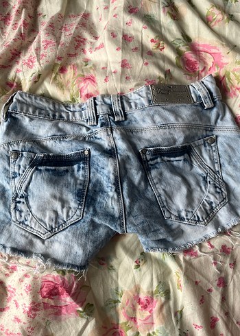 Kadın Mavi Mini Kot Şort - Görsel 2