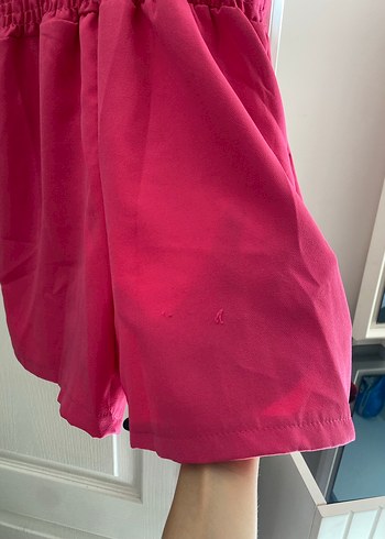 Düğmeli Pembe Kadın Tulum - Görsel 3