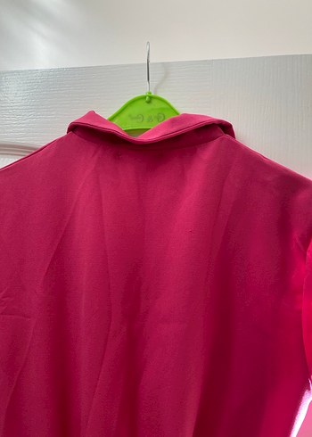 Düğmeli Pembe Kadın Tulum - Görsel 7