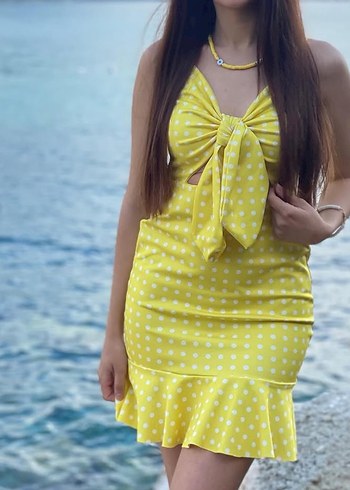 Sarı cıvıl cıvıl elbise - Görsel 4