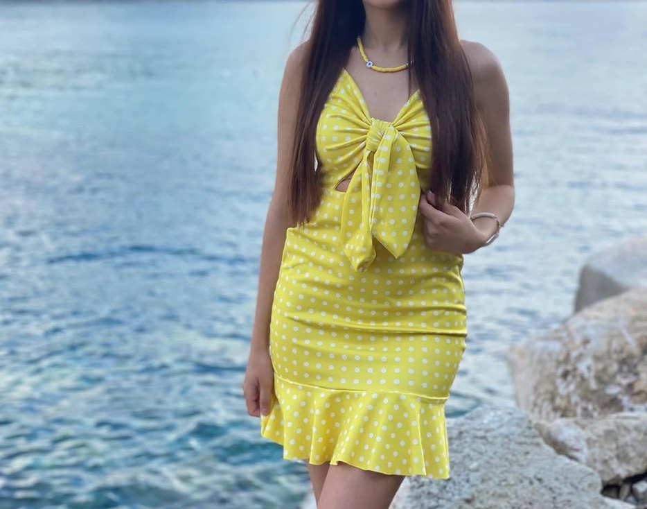 Sarı cıvıl cıvıl elbise - Görsel 4