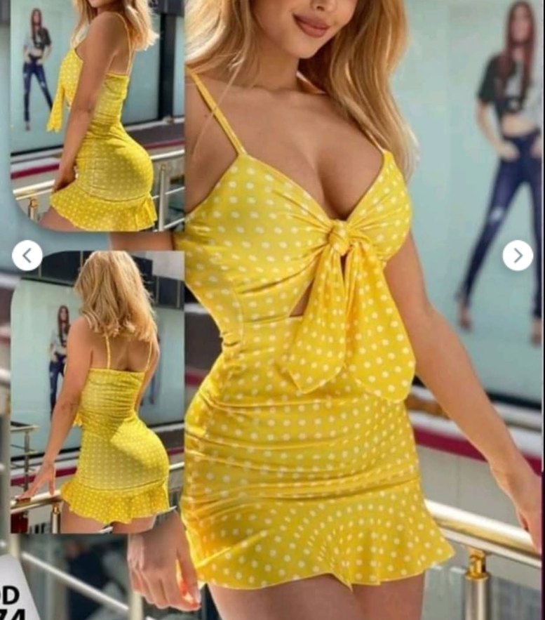 Sarı cıvıl cıvıl elbise - Görsel 2