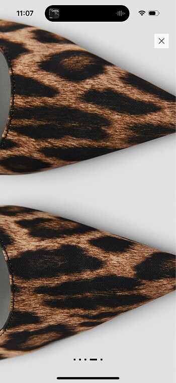 40 Beden Mango Leopar Desenli Kitten Topuk