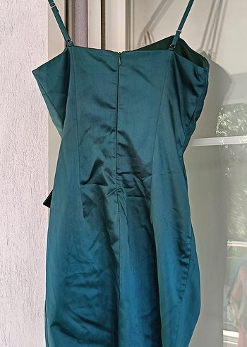 İnce Askılı Drapeli Abiye Elbise - Görsel 3