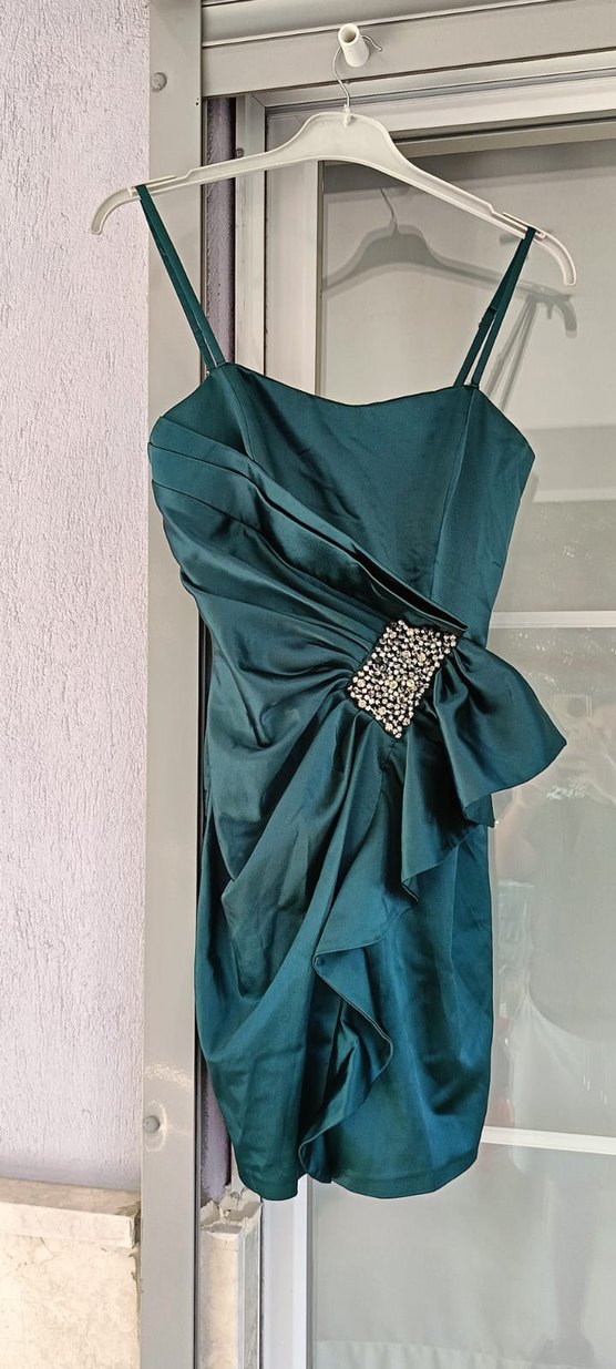 İnce Askılı Drapeli Abiye Elbise - Görsel 2