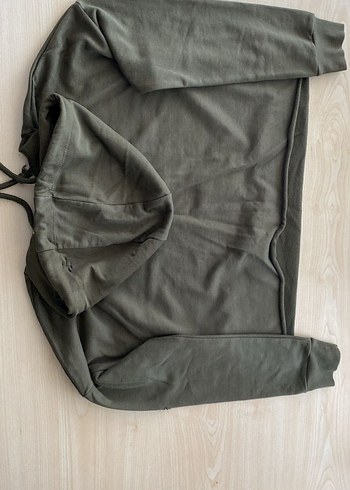 s Beden Kadın Haki Kapüşonlu Sweatshirt