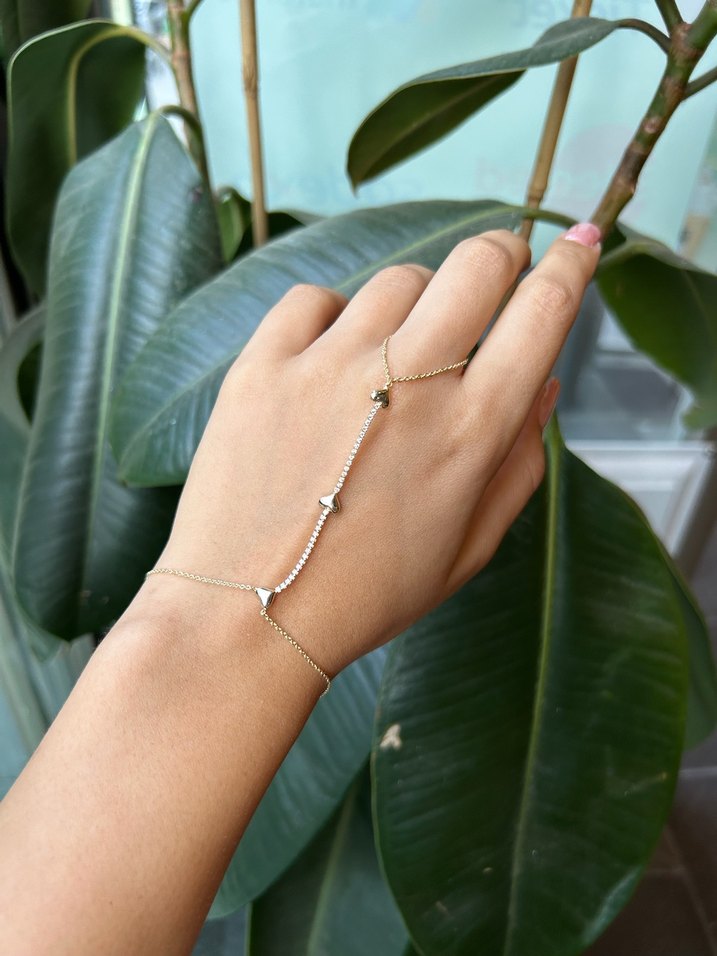 Altın Rengi Boncuklu Minimalist El Zinciri - Görsel 2