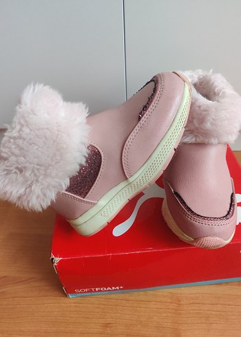 Kız Çocuk Pembe Kürklü Bot - Görsel 2