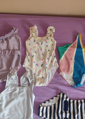 Çok Renkli Kız Çocuk Mayo ve Bikini Seti - Görsel 3