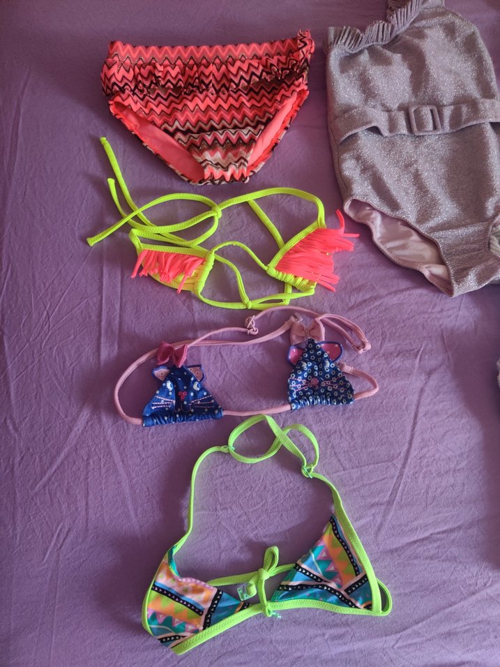 Çok Renkli Kız Çocuk Mayo ve Bikini Seti - Görsel 4