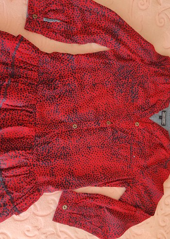 Kırmızı kiz cocuk elbisesi - Görsel 2