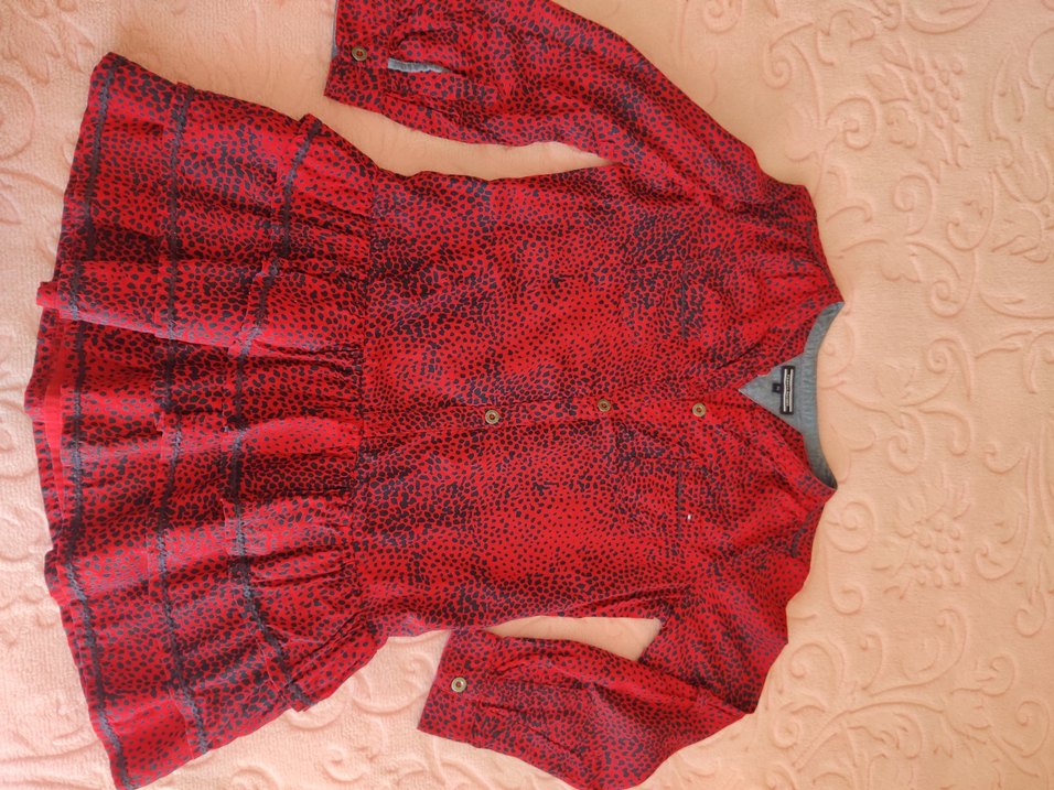 Kırmızı kiz cocuk elbisesi - Görsel 2