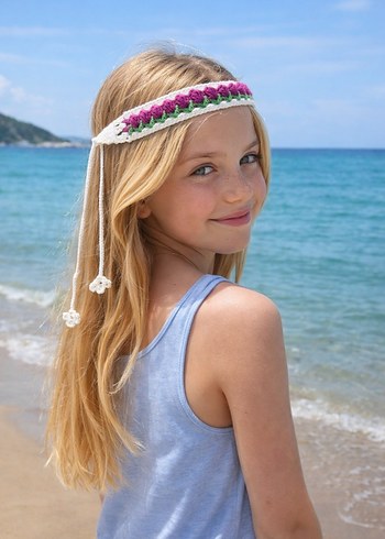 Lale modeli,çok renkli saç bandı. - Görsel 4