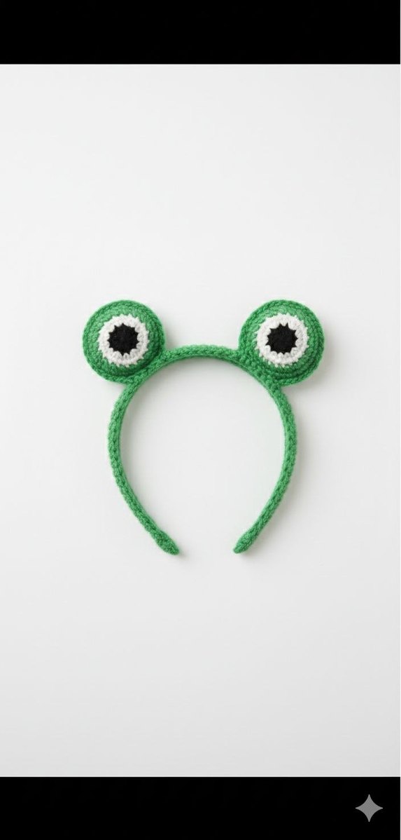 Örgü Kurbağa Gözlü Çocuk Saç Bandı,çocuk tacı - Görsel 3