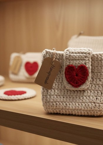 Mıknatıs çıtçıtlı,kalp desenli, çok amaçlı para cüzdanı. - Görsel 3