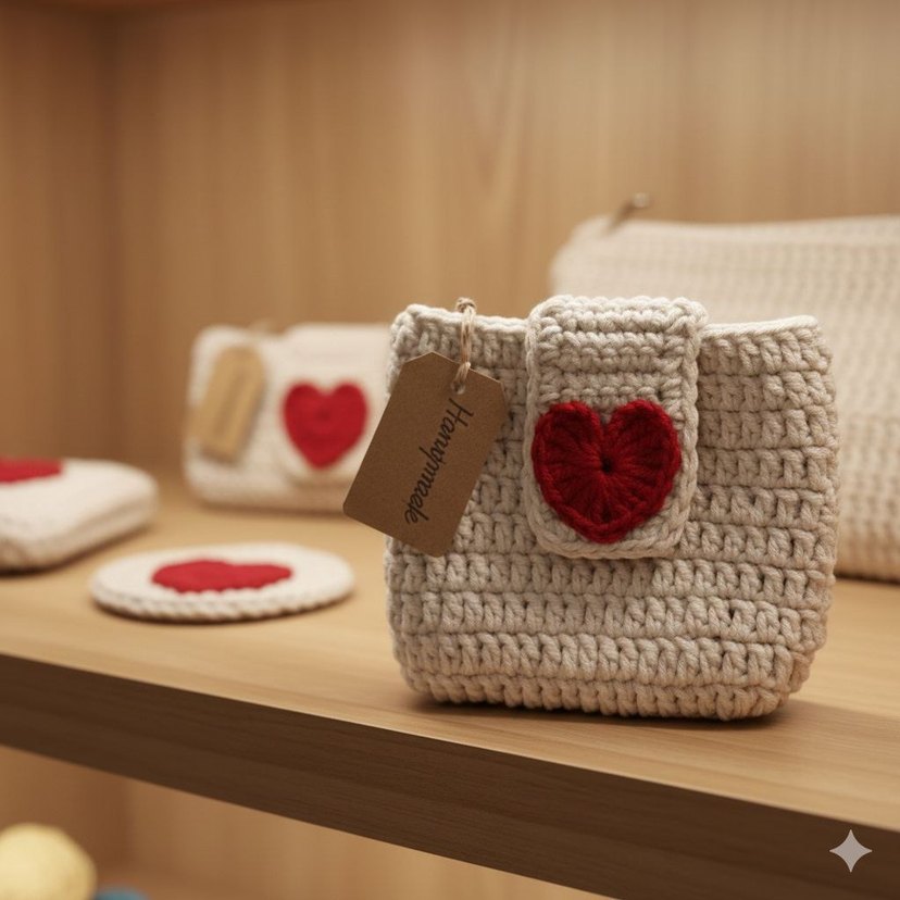 Mıknatıs çıtçıtlı,kalp desenli, çok amaçlı para cüzdanı. - Görsel 3